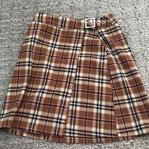belted mini emerson skirt brandy orange plaid